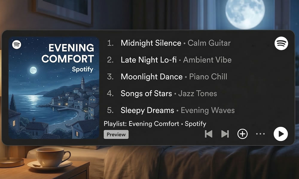 Playlist večernej hudby pred spaním