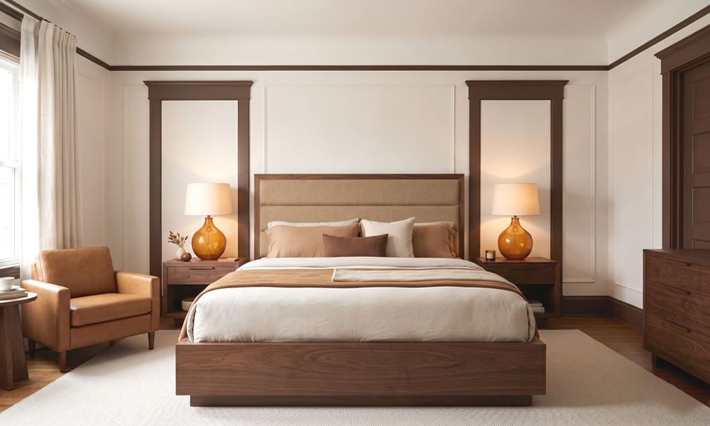 Spálňa dekor káva