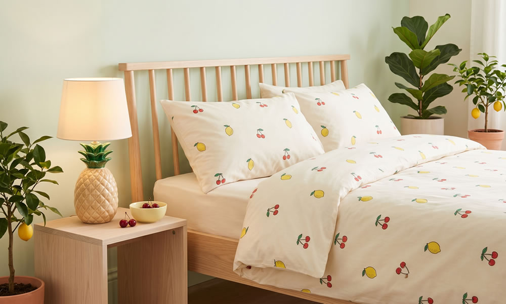 Spálňa motív ovocia