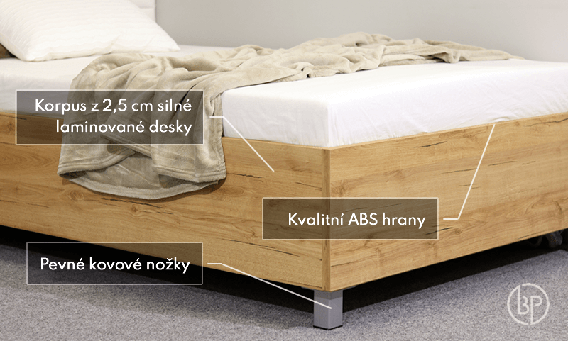 Pevná konštrukcia rámu postele La Finesa