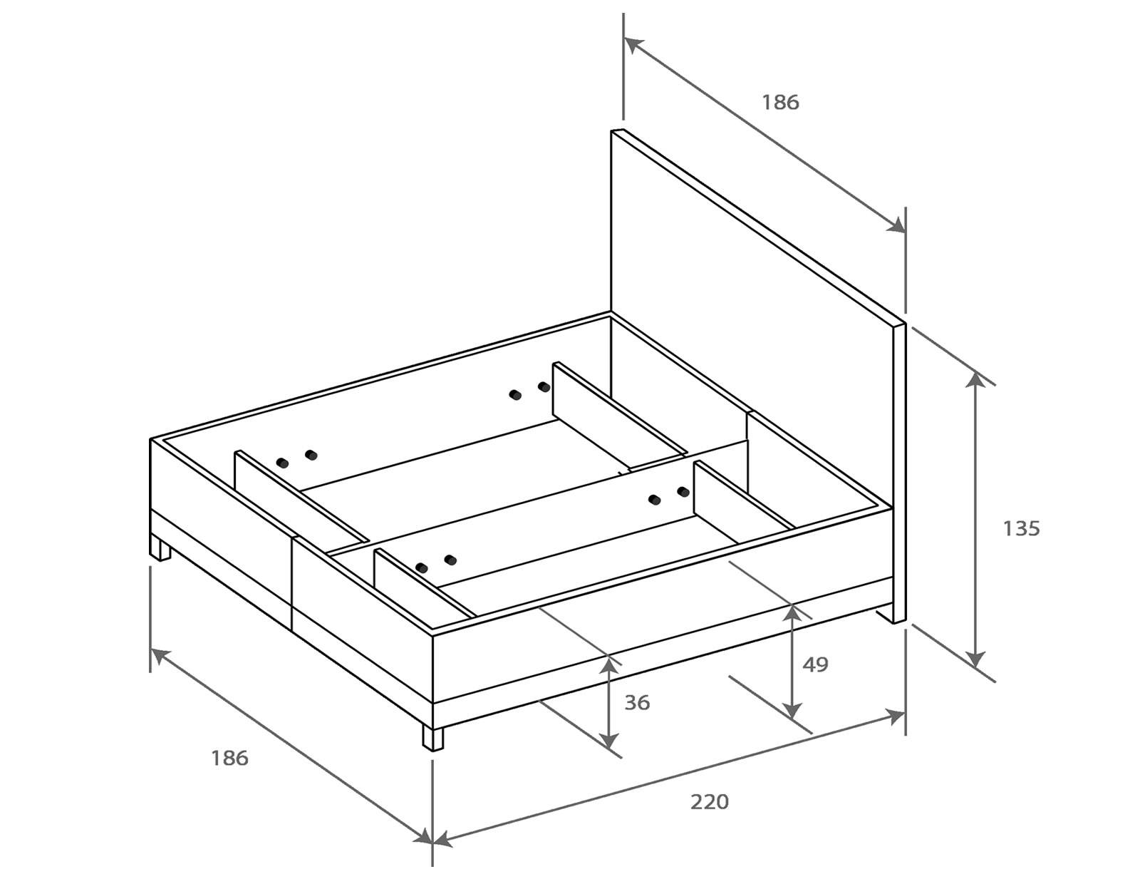 Rozmery postele Venus ST