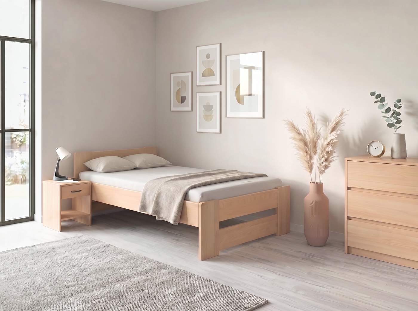 Test jednoduchej postele Miva s hlavovým čelom