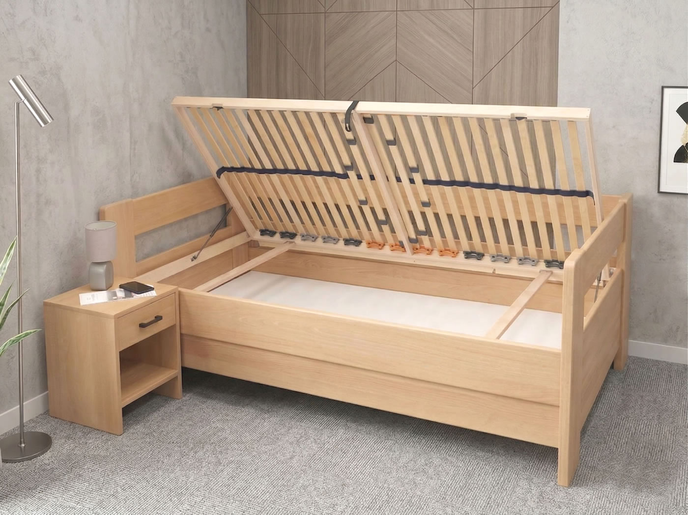 Test úložnej postele Miva