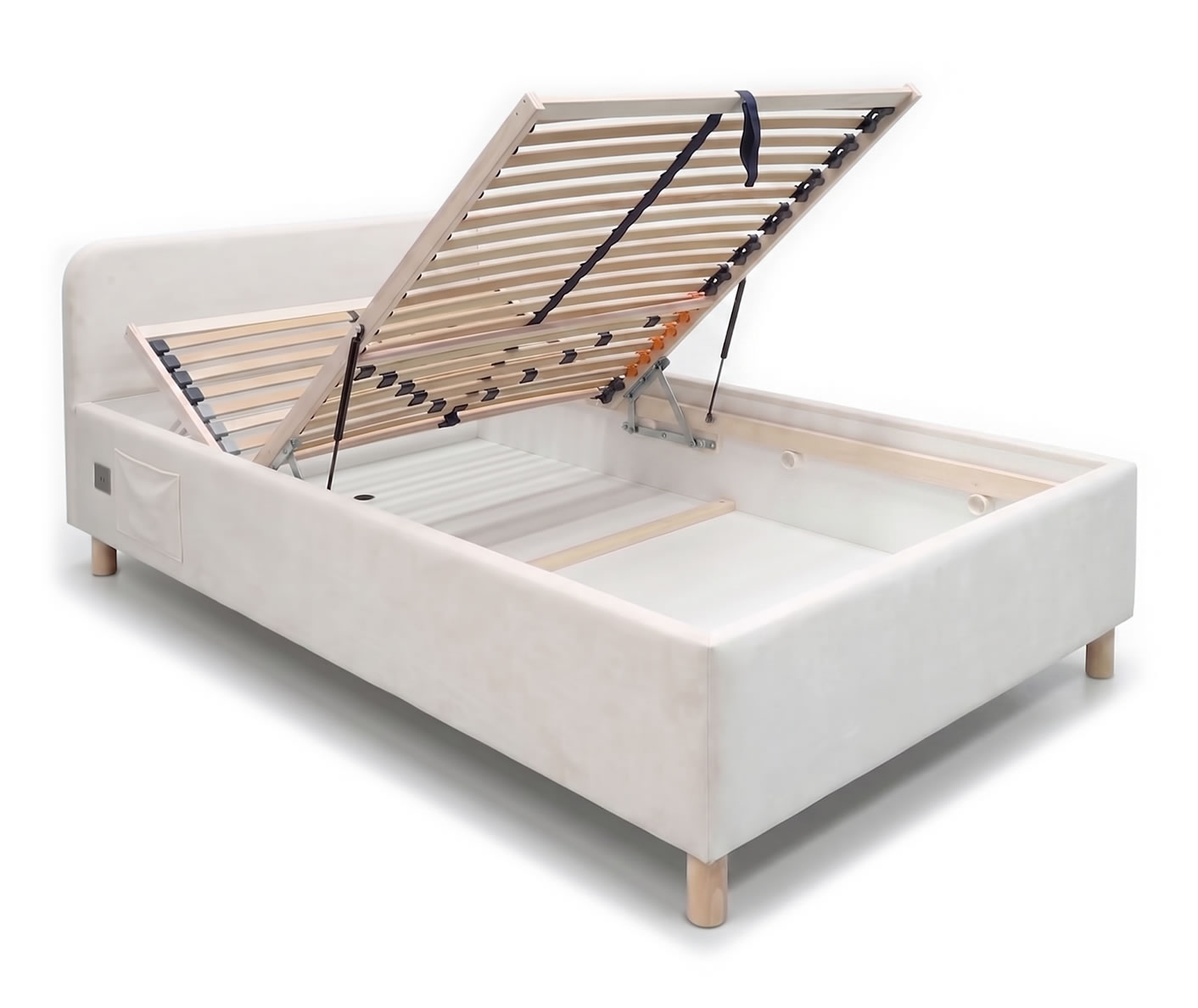 Vysoké hladké čelo postele Nexus 2 s okrúhlymi rohmi