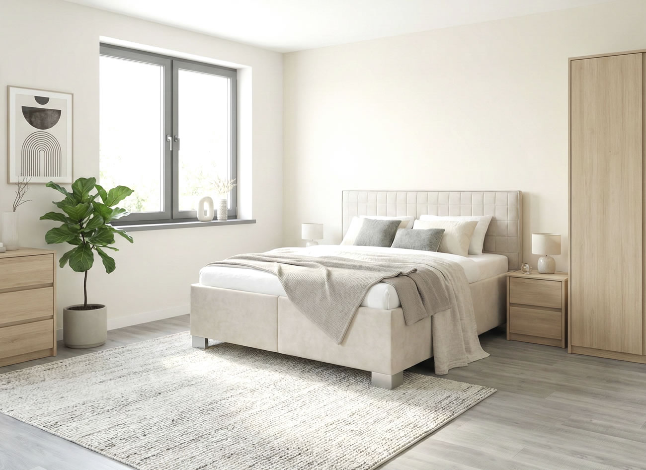 Posteľ Belarona s vysokým čelom a úložným priestorom