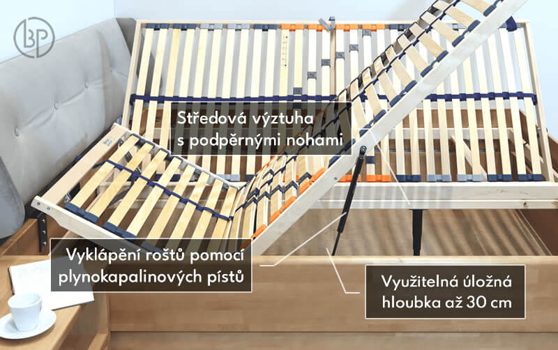 Úložný priestor postele Casanova 2, masív buk