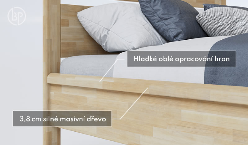 Detail opracovania povrchu postele Cornelia