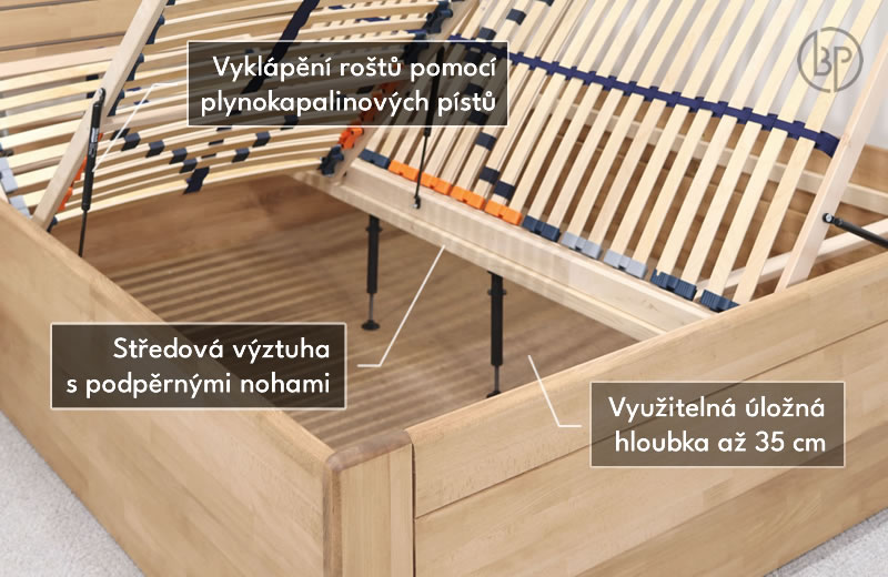 Úložný priestor postele Esprit, masív buk