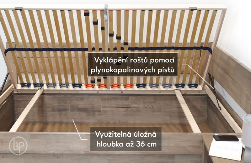 Úložný priestor postele Timea, masív buk