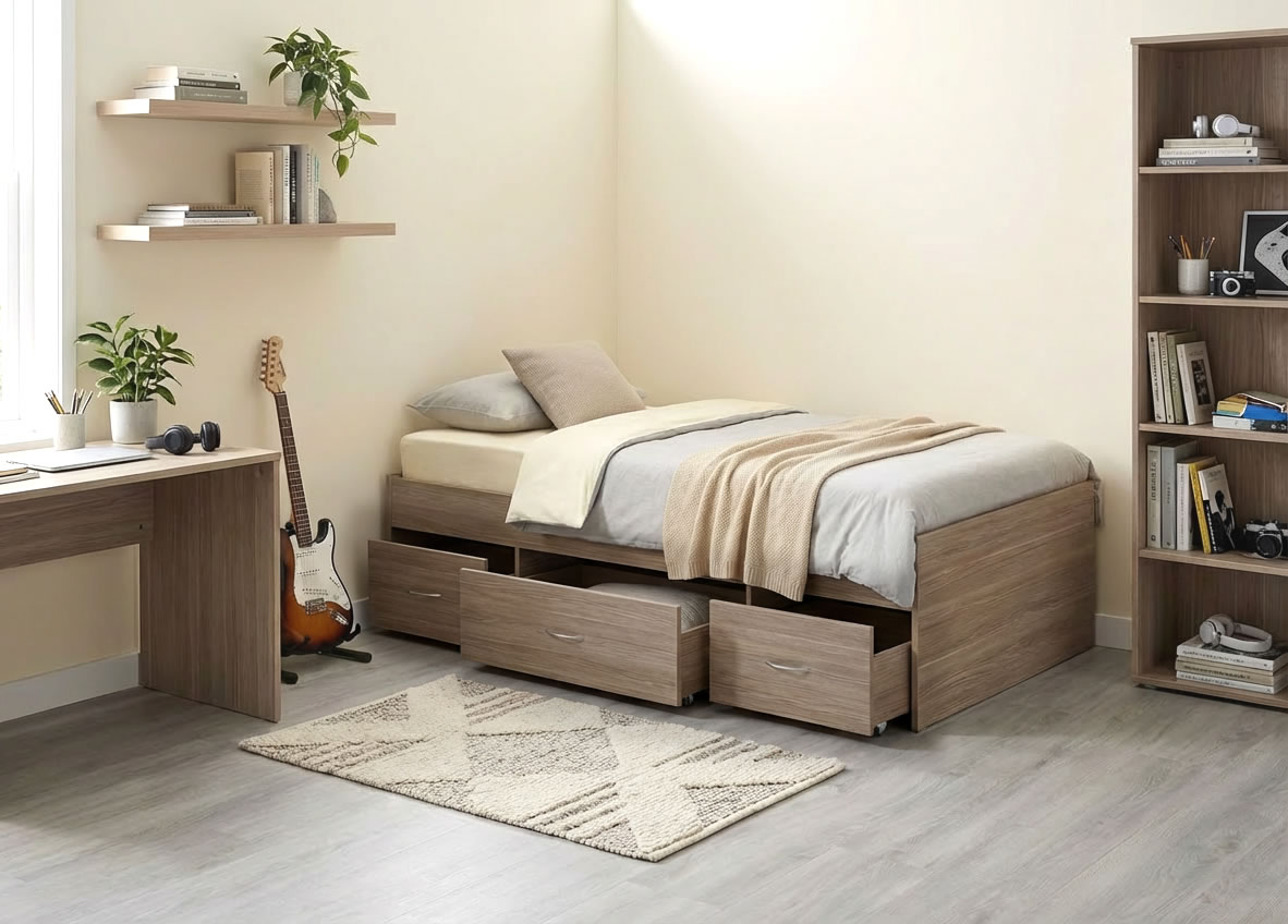 Vyvýšená posteľ BETA s úložným priestorom