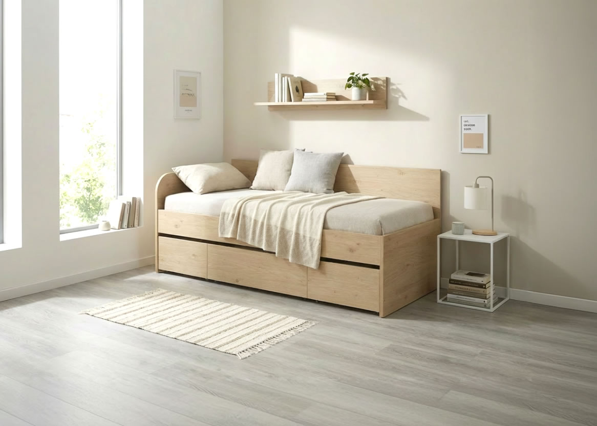 Vyvýšená detská posteľ EMA s úložným priestorom