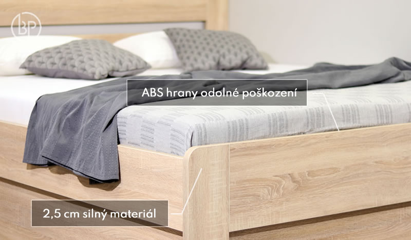 Detail opracovania úložnej postele Santoria
