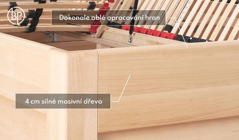 Detail opracovania úložnej postele Matrix 1