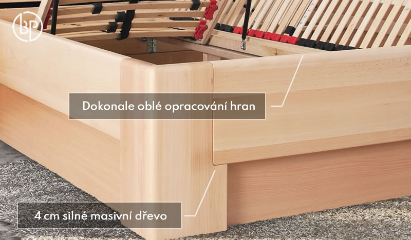 Detail opracovania úložnej postele Magnus