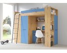 Multifunkčná poschodová posteľ Vera - Ľavá, lamino dub artisan - modrá Multifunkčná poschodová posteľ Vera - Ľavá, lamino dub artisan - modrá