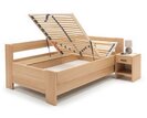 Rohová buková posteľ s roštom MIVA pravá, 120x200
