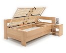 Rohová buková posteľ s roštom MIVA pravá, 120x200