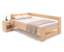 Rohová drevená posteľ MIVA, 120x200, masív buk