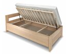 Posteľ jednolôžko z masívu s úložným priestorom Ela, masív buk