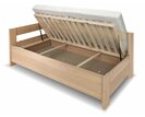 Posteľ jednolôžko z masívu s úložným priestorom Ela, ľavá, masív buk