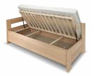 Posteľ jednolôžko z masívu s úložným priestorom Ela, ľavá, masív buk