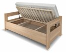 Posteľ jednolôžko z masívu s úložným priestorom Ela s čelami, masív buk