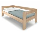 Posteľ jednolôžko z masívu Ela s čelami, masív buk