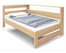 Posteľ jednolôžko z masívu Ela s policami, Ľavá, 140x200cm, masív buk