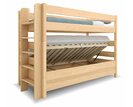 Poschodová posteľ s úložným priestorom JUNIOR 12, ľavá, masiv buk