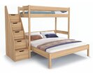 Poschodová posteľ JUNIOR 7 s manželskou posteľou, masív buk