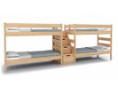 Poschodová posteľ so schodmi JUNIOR 9, masiv buk 