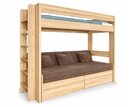 Poschodová posteľ JUNIOR s rozkladacou POHOVKOU, ĽAVÁ, masív buk