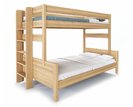 Poschodová posteľ JUNIOR, 120x200, ĽAVÁ, masív buk