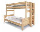 Poschodová posteľ trojlôžko JUNIOR, 120x200, PRAVÁ, masív buk
