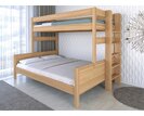 Poschodová posteľ trojlôžko JUNIOR, 160x200, PRAVÁ, masiv buk