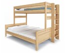 Poschodová posteľ trojlôžko JUNIOR, 160x200, PRAVÁ, masiv buk