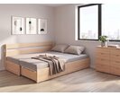 Rozkladacia posteľ s úložným priestorom FLEXO - bez čiel, masív buk