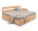 Rozkladacia posteľ s úložným priestorom FLEXO - Pravá, masív buk