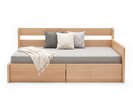Rozkladacia posteľ s úložným priestorom FLEXO - Pravá, masív buk