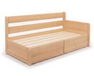 Rozkladacia posteľ s úložným priestorom FLEXO - Pravá, masív buk
