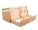 Rozkladacia posteľ s úložným priestorom FLEXO - Pravá, masív buk