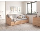 Rozkladacia posteľ s úložným priestorom FLEXO - Pravá, masív buk