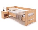 Zvýšená posteľ jednolôžko MIVA s čelami, 120x200, masív buk
