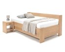 Zvýšená buková posteľ s roštom MIVA s bočným čelom, 90x200