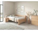 Zvýšená buková posteľ s roštom MIVA s bočným čelom, 90x200