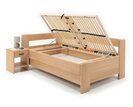 Rohová buková posteľ s roštom MIVA ľavá, 120x200 Rohová buková posteľ s roštom MIVA ľavá, 120x200