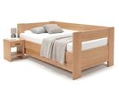 Zvýšená buková posteľ s roštom MIVA s čelami, 90x200