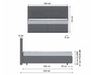 Rozmery - zvýšená posteľ boxspring Sevila 4