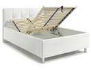 Čalúnená posteľ s úložným priestorom Crissy, 120x200, biela