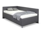 Vyvýšená čalúnená posteľ s úložným priestorom Ryana, 90x200, tmavo šedá Vyvýšená čalúnená posteľ s úložným priestorom Ryana, 90x200, tmavo šedá